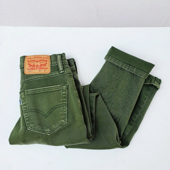 Levi's Denim - Levi's 511 Olive Green Jeans 28